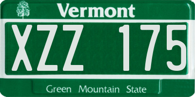 VT license plate XZZ175