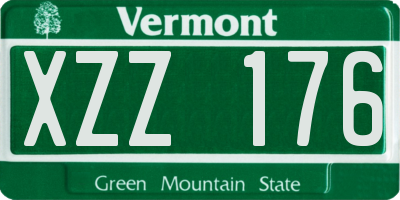 VT license plate XZZ176