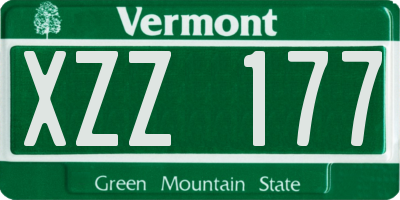 VT license plate XZZ177