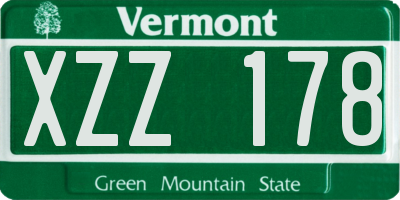 VT license plate XZZ178