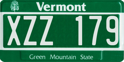 VT license plate XZZ179