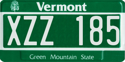 VT license plate XZZ185