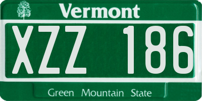 VT license plate XZZ186