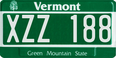 VT license plate XZZ188