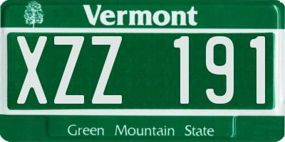 VT license plate XZZ191