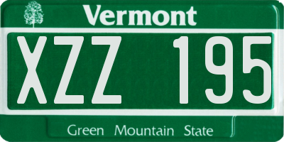 VT license plate XZZ195
