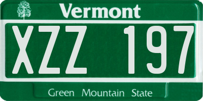 VT license plate XZZ197