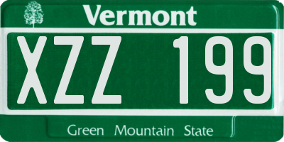 VT license plate XZZ199