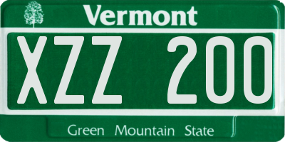 VT license plate XZZ200