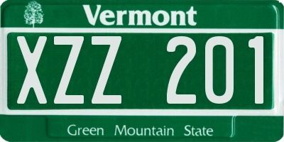 VT license plate XZZ201