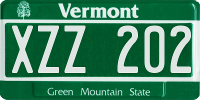 VT license plate XZZ202