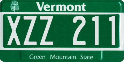 VT license plate XZZ211