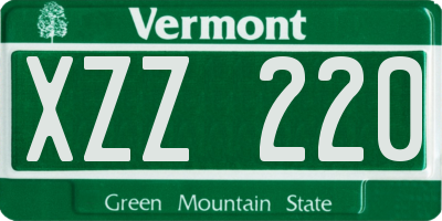 VT license plate XZZ220
