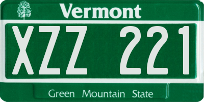 VT license plate XZZ221