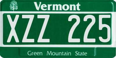VT license plate XZZ225