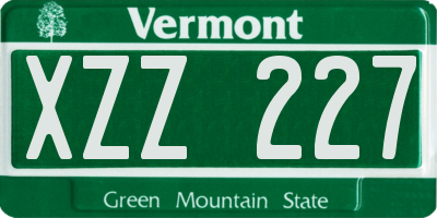 VT license plate XZZ227