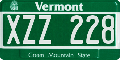 VT license plate XZZ228