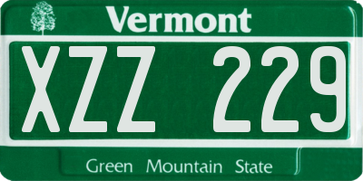 VT license plate XZZ229
