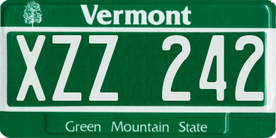 VT license plate XZZ242