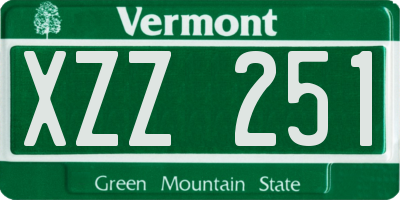 VT license plate XZZ251