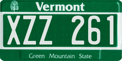 VT license plate XZZ261
