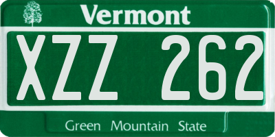 VT license plate XZZ262