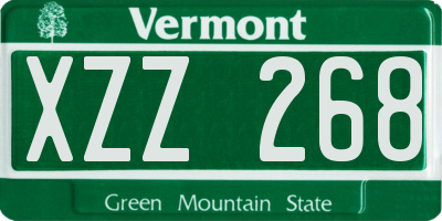 VT license plate XZZ268