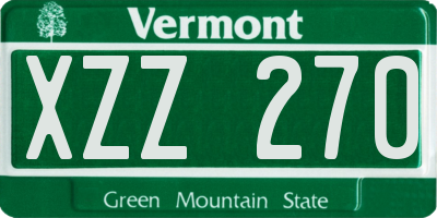 VT license plate XZZ270
