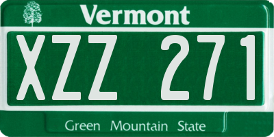 VT license plate XZZ271