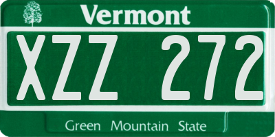 VT license plate XZZ272