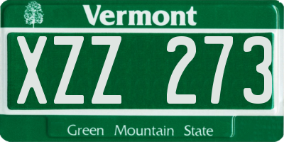 VT license plate XZZ273