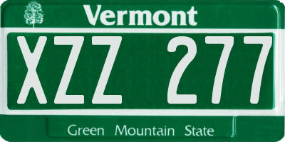 VT license plate XZZ277