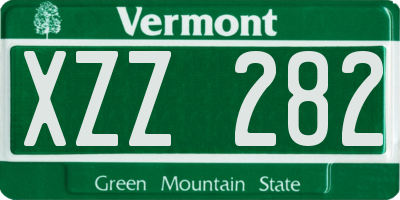 VT license plate XZZ282