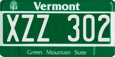 VT license plate XZZ302