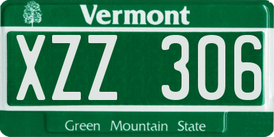 VT license plate XZZ306