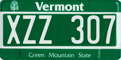 VT license plate XZZ307