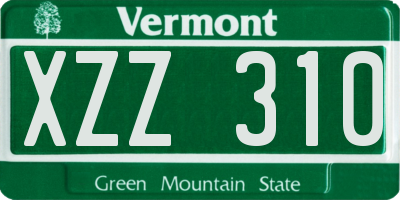VT license plate XZZ310