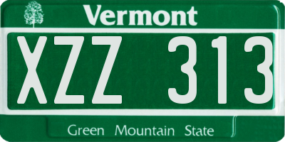 VT license plate XZZ313