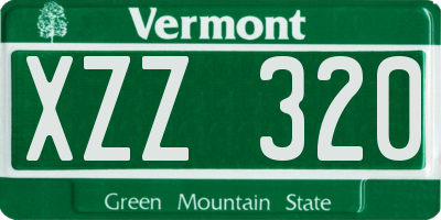 VT license plate XZZ320