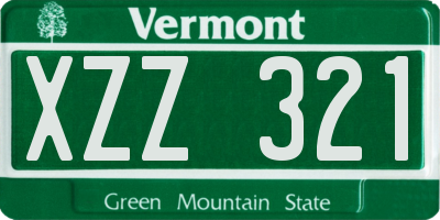 VT license plate XZZ321
