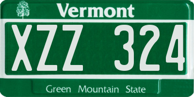 VT license plate XZZ324
