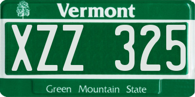 VT license plate XZZ325