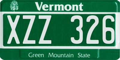 VT license plate XZZ326