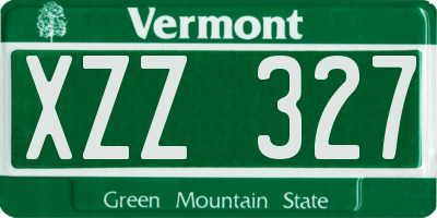 VT license plate XZZ327