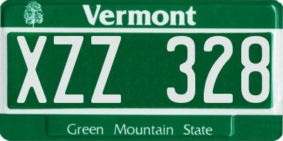 VT license plate XZZ328