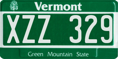 VT license plate XZZ329