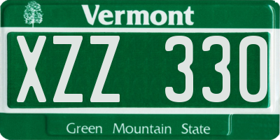 VT license plate XZZ330