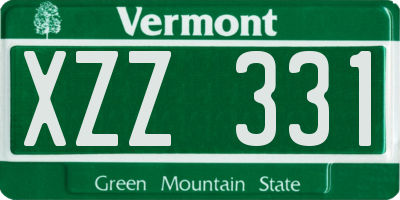 VT license plate XZZ331