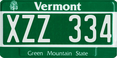 VT license plate XZZ334