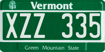 VT license plate XZZ335